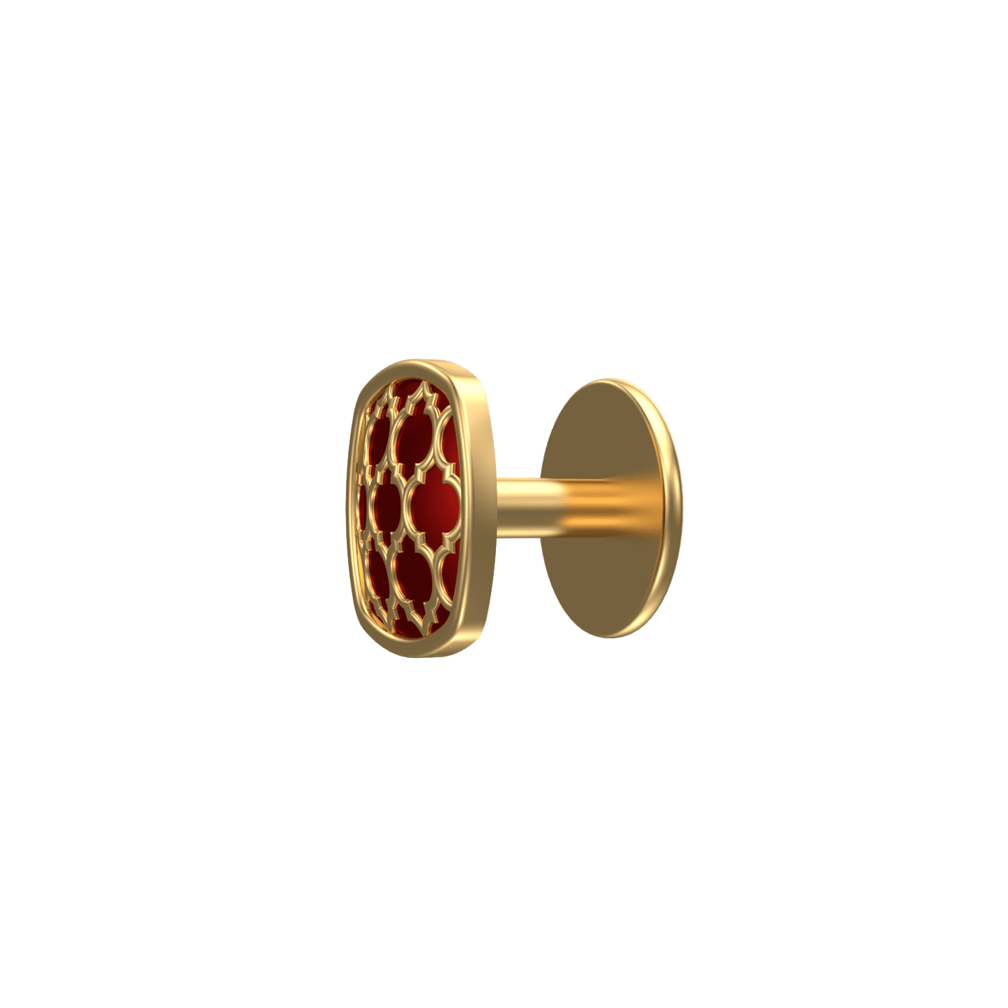 Ornate, Classic Kurta Button Set with 18kt Gold Plating and Enamel