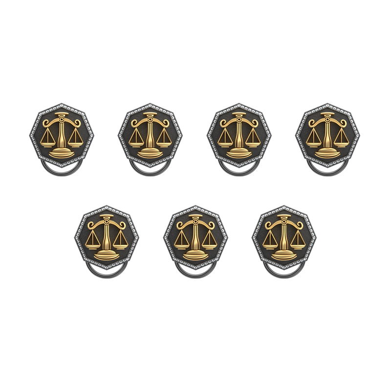 Libra Zodiac Luxe, Constellation Button set with CZ Diamonds, 18kt Gold & Black Ruthenium plating on Brass.