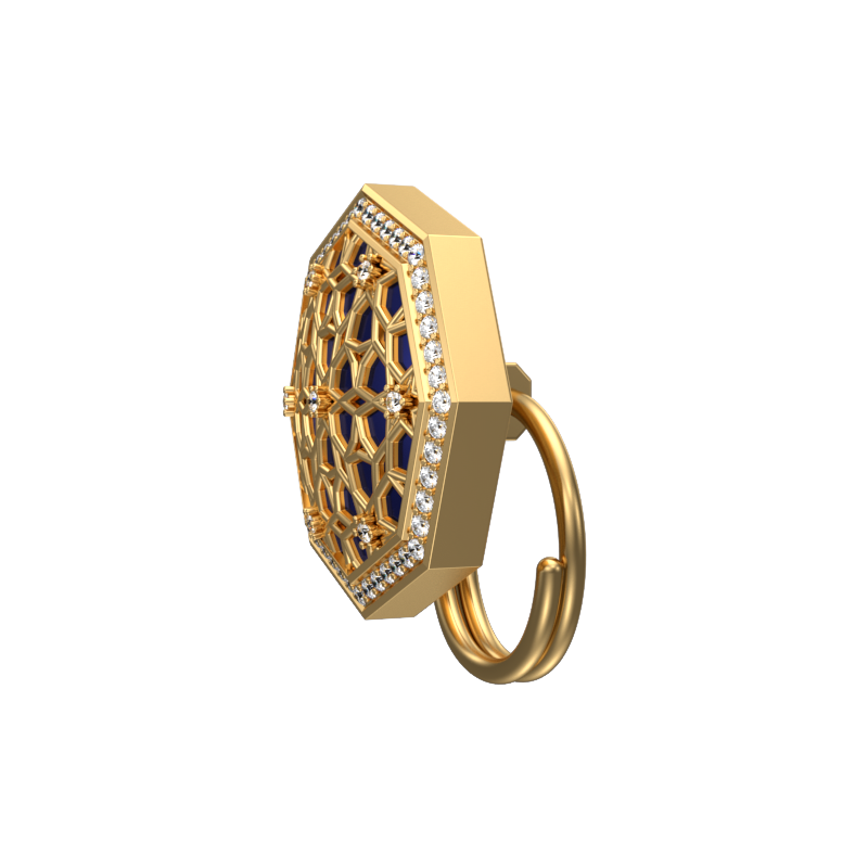 Starburst Luxe, Classic Button Set with CZ Diamonds, 18kt Gold Plating and Enamel on Brass.