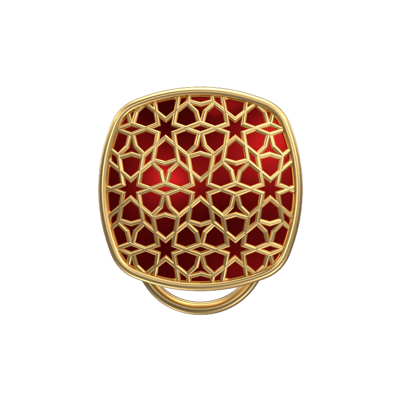 Starburst, Classic Button Set with 18kt Gold Plating and Enamel on Brass.