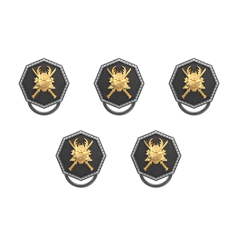 Skull King Luxe, Edgy Button set with CZ Diamonds, 18kt Gold & Black Ruthenium Plating on Brass.