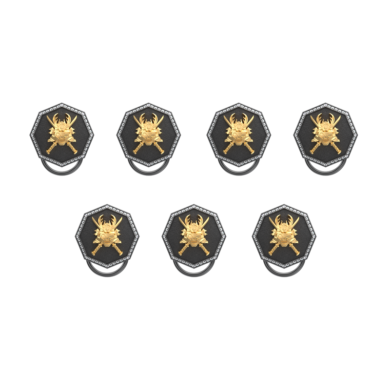 Skull King Luxe, Edgy Button set with CZ Diamonds, 18kt Gold & Black Ruthenium Plating on Brass.