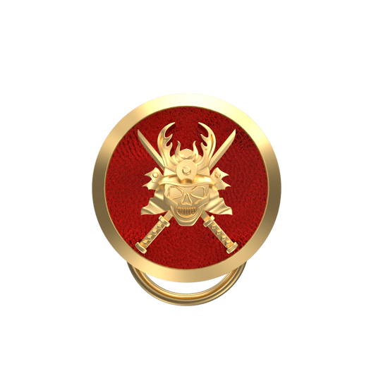 Skull King, Edgy Button set with 18kt Gold Plating & Enamel on Brass.