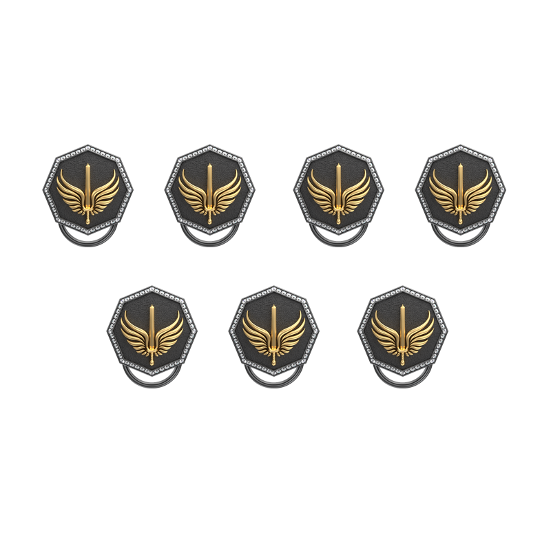 Viking Sword Luxe, Edgy Button set with CZ Diamonds, 18kt Gold & Black Ruthenium Plating on Brass.
