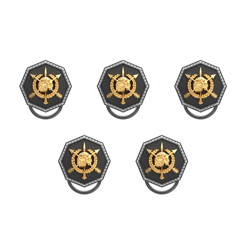 Pirate Luxe, Edgy Button set with CZ Diamonds, 18kt Gold & Black Ruthenium Plating on Brass.
