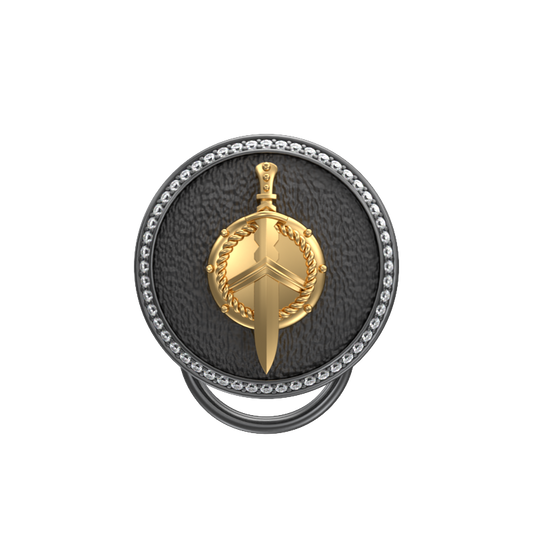 Honour Luxe, Edgy Button set with CZ Diamonds, 18kt Gold & Black Ruthenium Plating on Brass.