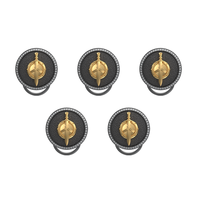 Honour Luxe, Edgy Button set with CZ Diamonds, 18kt Gold & Black Ruthenium Plating on Brass.