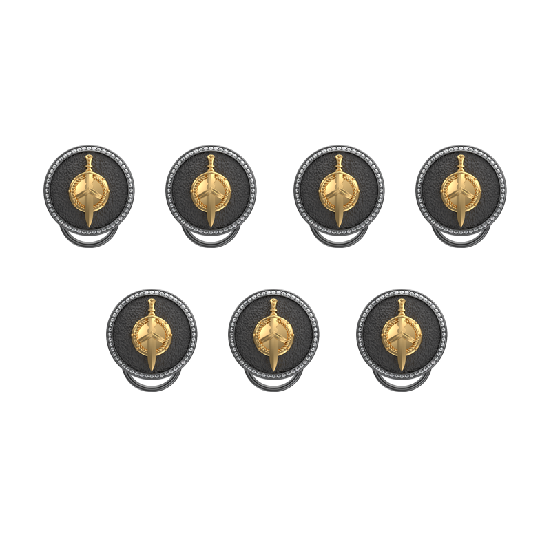 Honour Luxe, Edgy Button set with CZ Diamonds, 18kt Gold & Black Ruthenium Plating on Brass.