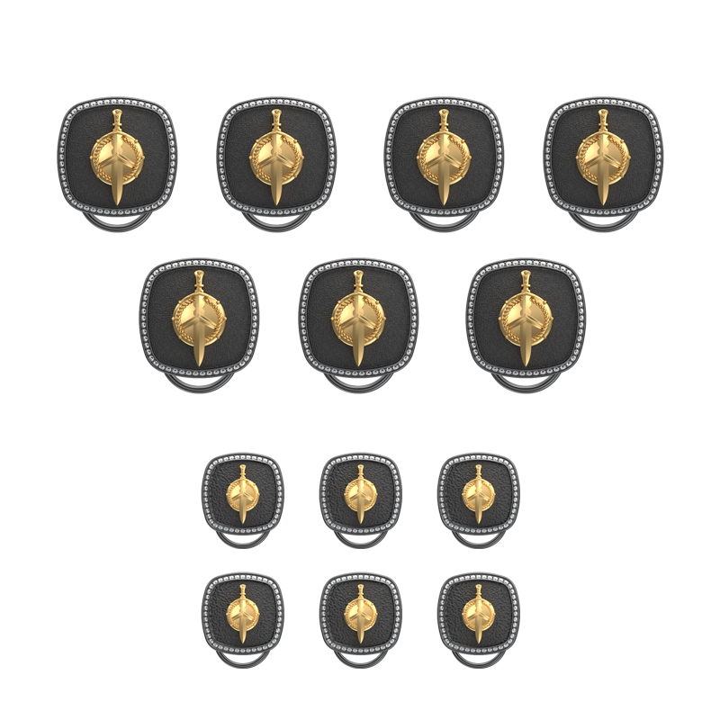 Honour Luxe, Edgy Button set with CZ Diamonds, 18kt Gold & Black Ruthenium Plating on Brass.