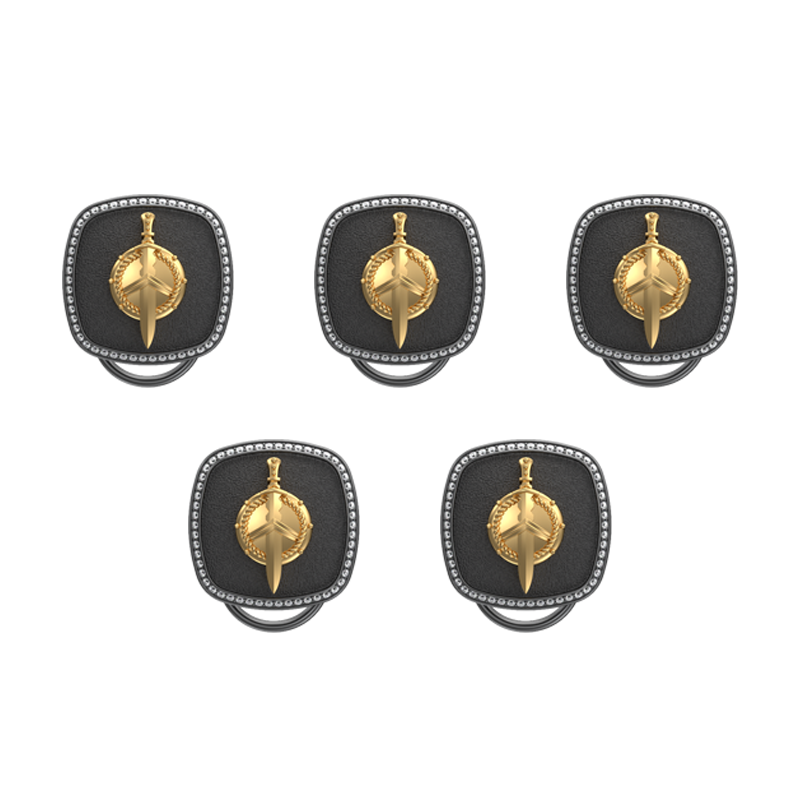 Honour Luxe, Edgy Button set with CZ Diamonds, 18kt Gold & Black Ruthenium Plating on Brass.