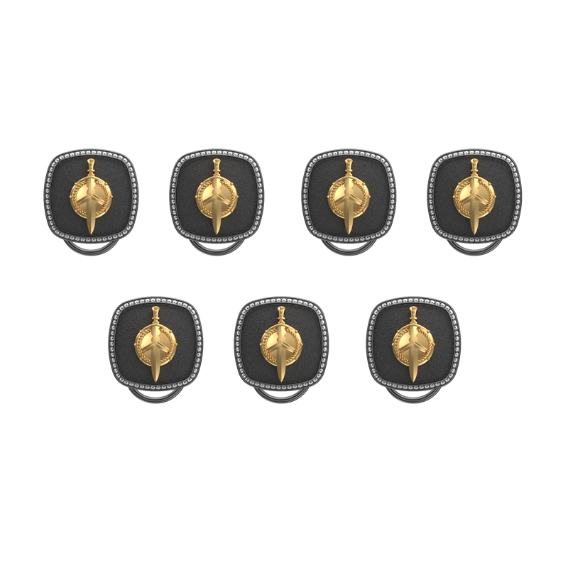 Honour Luxe, Edgy Button set with CZ Diamonds, 18kt Gold & Black Ruthenium Plating on Brass.