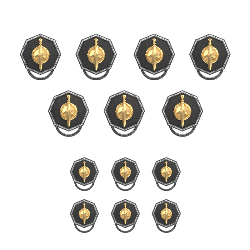 Honour Luxe, Edgy Button set with CZ Diamonds, 18kt Gold & Black Ruthenium Plating on Brass.