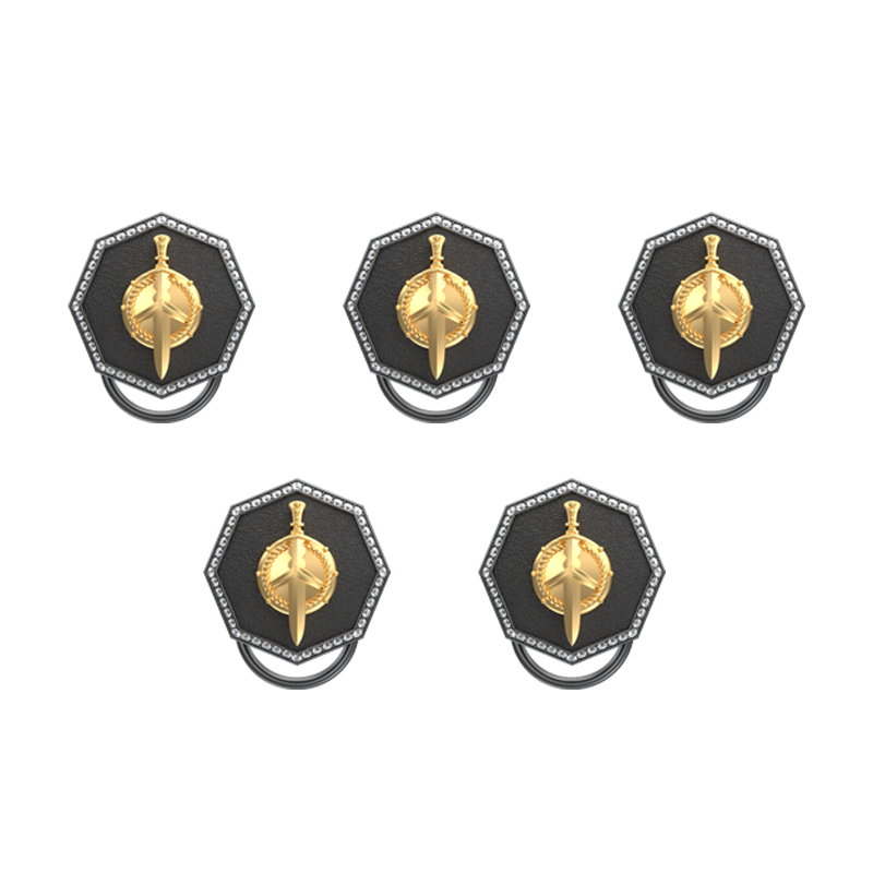 Honour Luxe, Edgy Button set with CZ Diamonds, 18kt Gold & Black Ruthenium Plating on Brass.