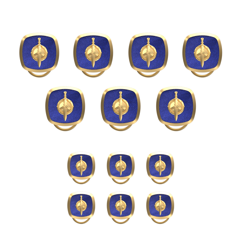 Honour, Edgy Button set with 18kt Gold & Black Ruthenium Plating on Brass.