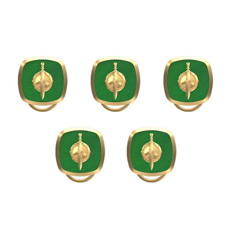 Honour, Edgy Button set with 18kt Gold & Black Ruthenium Plating on Brass.
