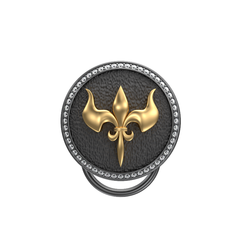 Rudra Luxe, Edgy Button set with CZ Diamonds, 18kt Gold & Black Ruthenium Plating on Brass.