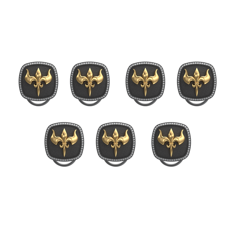 Rudra Luxe, Edgy Button set with CZ Diamonds, 18kt Gold & Black Ruthenium Plating on Brass.