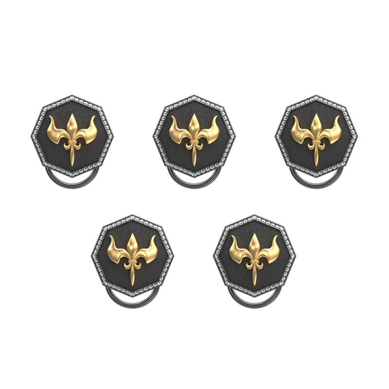 Rudra Luxe, Edgy Button set with CZ Diamonds, 18kt Gold & Black Ruthenium Plating on Brass.