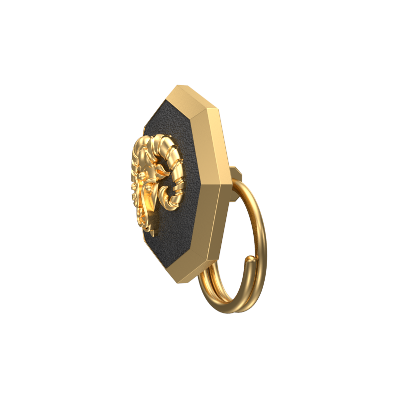 Aries Zodiac, Constellation Button set with 18kt Gold & Black Ruthenium Plating on Brass.