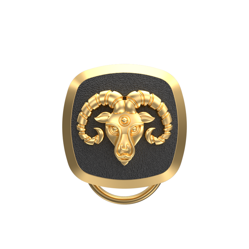 Aries Zodiac, Constellation Button set with 18kt Gold & Black Ruthenium Plating on Brass.