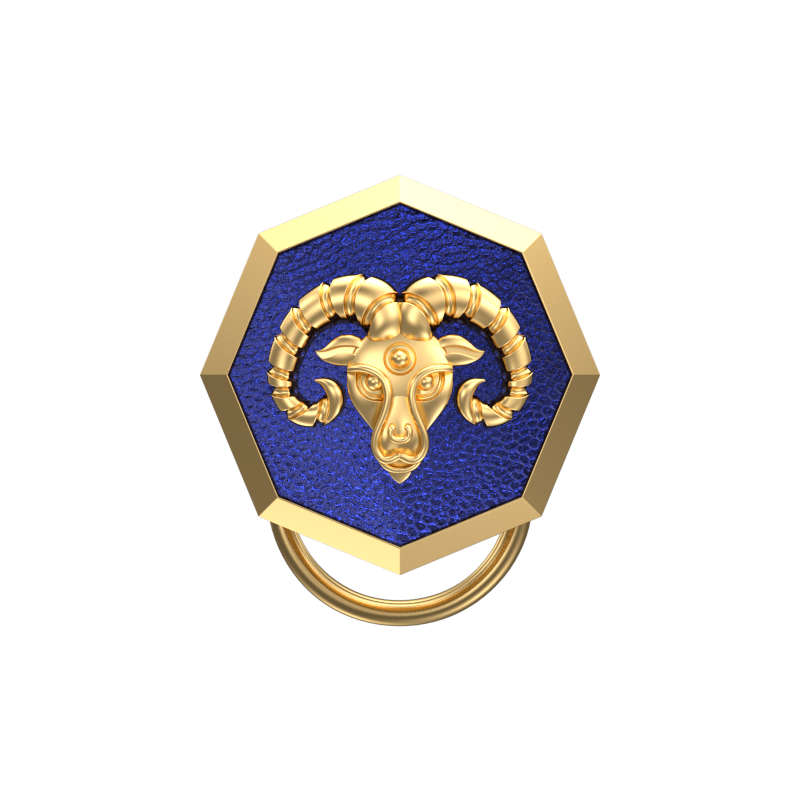 Aries Zodiac, Constellation Button set with 18kt Gold & Black Ruthenium Plating on Brass.