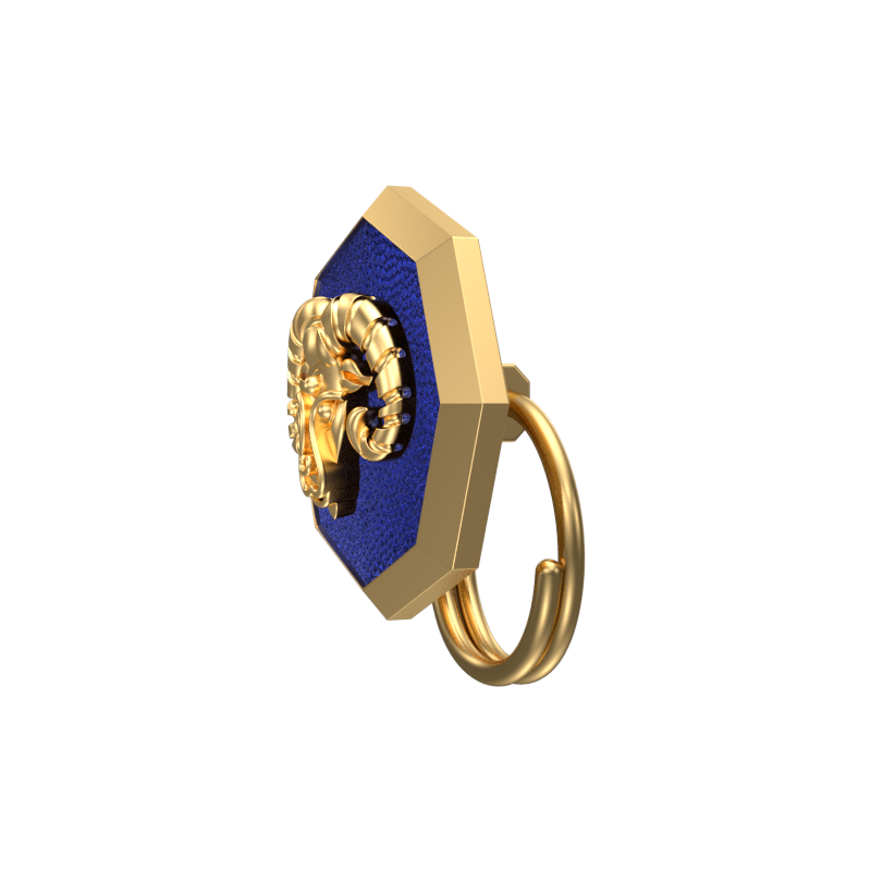 Aries Zodiac, Constellation Button set with 18kt Gold & Black Ruthenium Plating on Brass.
