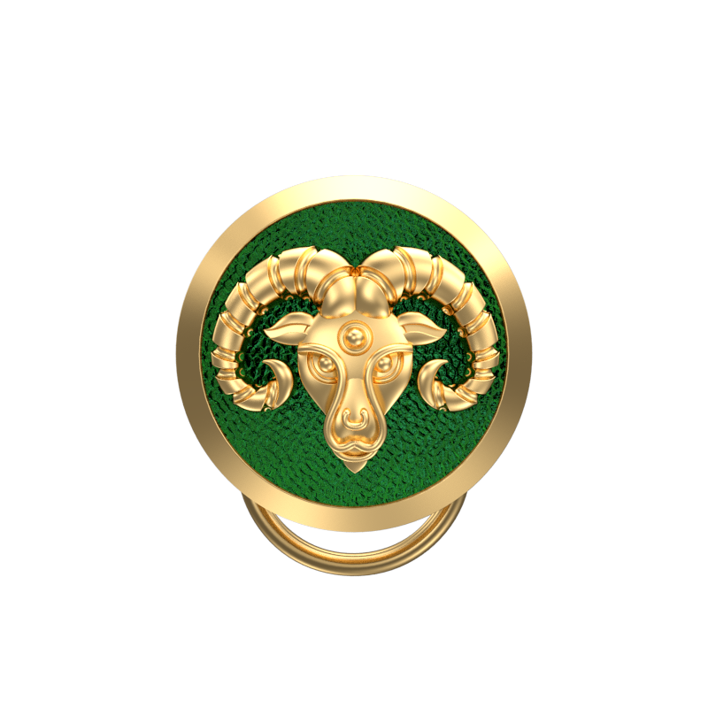 Aries Zodiac, Constellation Button set with 18kt Gold & Black Ruthenium Plating on Brass.