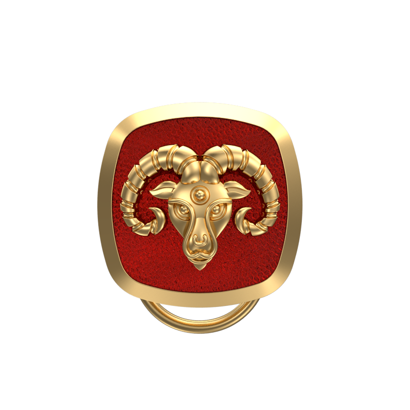 Aries Zodiac, Constellation Button set with 18kt Gold & Black Ruthenium Plating on Brass.