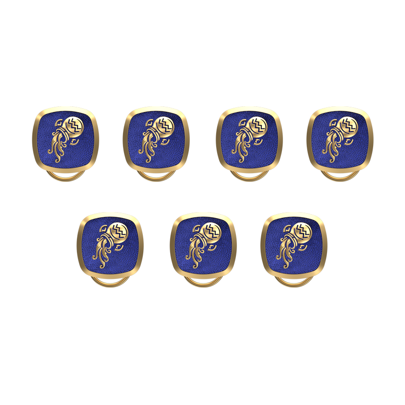 Aquarius Zodiac, Constellation Button set with 18kt Gold & Black Ruthenium Plating on Brass.