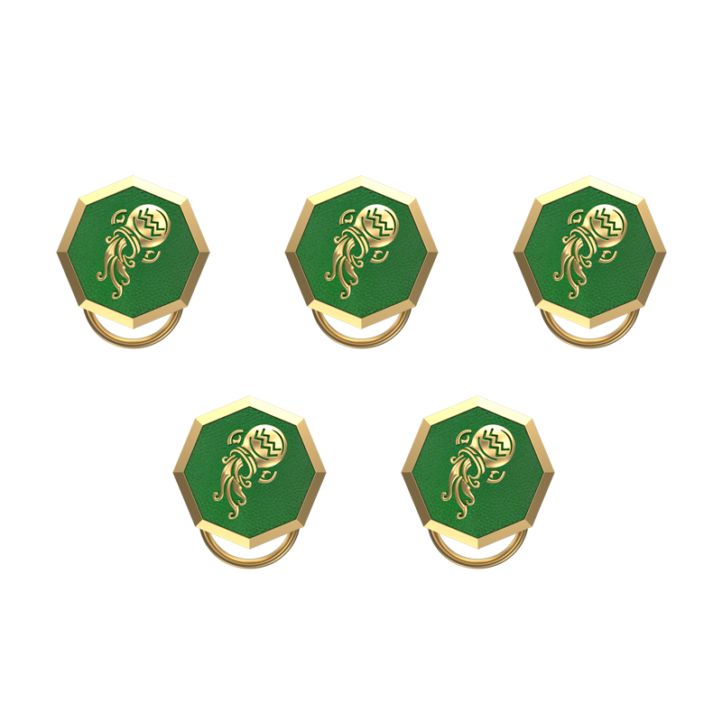 Aquarius Zodiac, Constellation Button set with 18kt Gold & Black Ruthenium Plating on Brass.