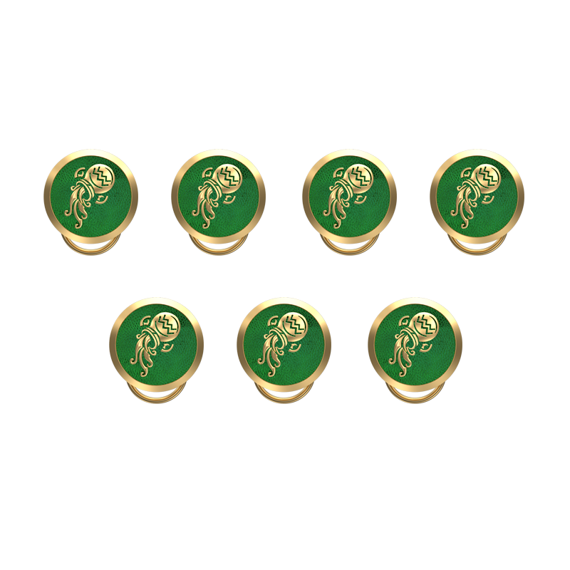 Aquarius Zodiac, Constellation Button set with 18kt Gold & Black Ruthenium Plating on Brass.