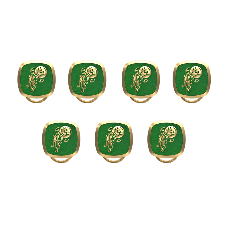 Aquarius Zodiac, Constellation Button set with 18kt Gold & Black Ruthenium Plating on Brass.