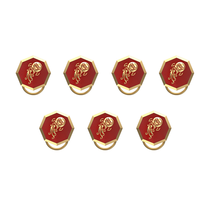Aquarius Zodiac, Constellation Button set with 18kt Gold & Black Ruthenium Plating on Brass.