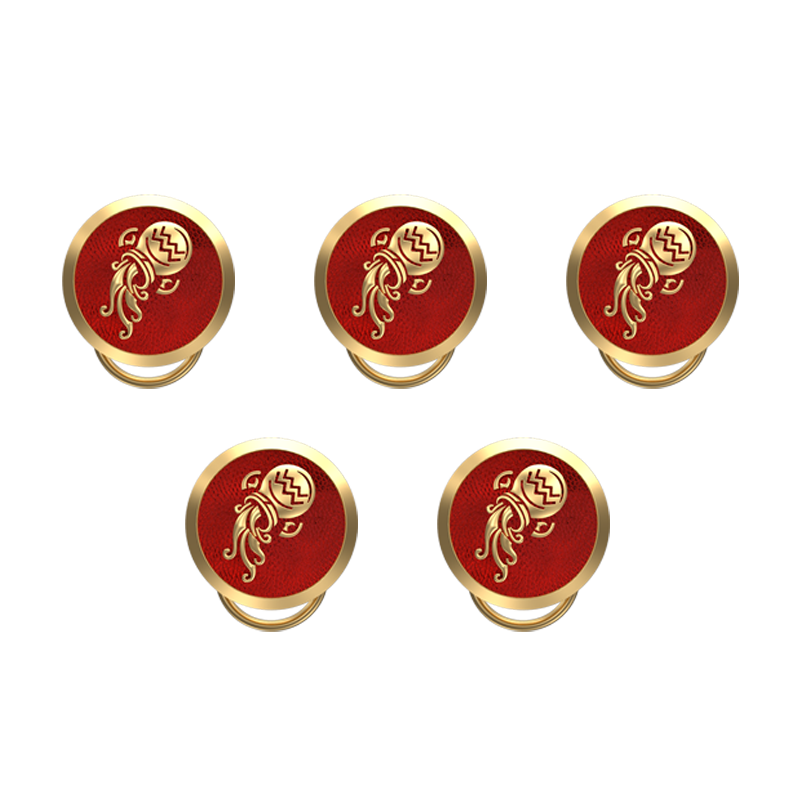 Aquarius Zodiac, Constellation Button set with 18kt Gold & Black Ruthenium Plating on Brass.