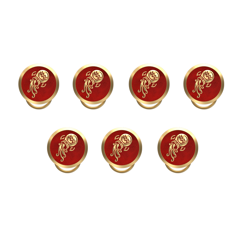Aquarius Zodiac, Constellation Button set with 18kt Gold & Black Ruthenium Plating on Brass.