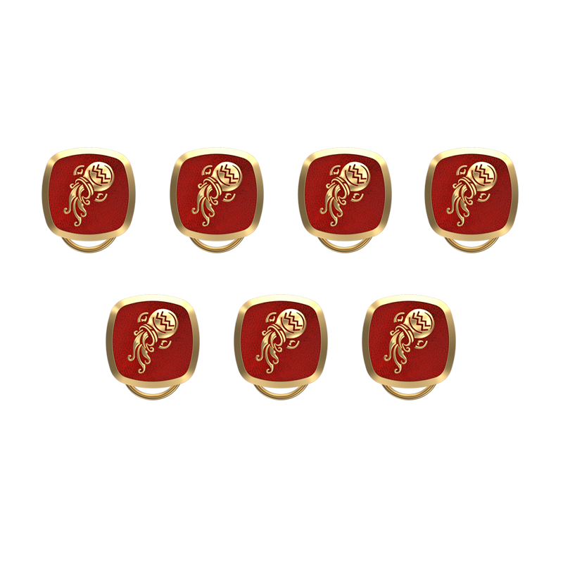 Aquarius Zodiac, Constellation Button set with 18kt Gold & Black Ruthenium Plating on Brass.