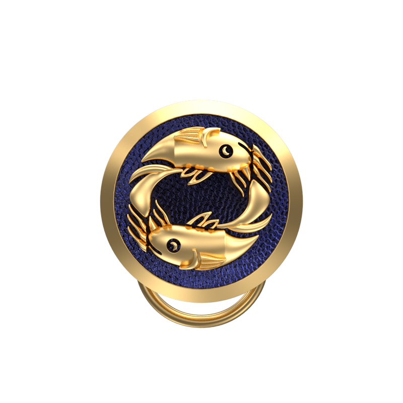 Pisces Zodiac, Constellation Button set with 18kt Gold & Black Ruthenium Plating on Brass.