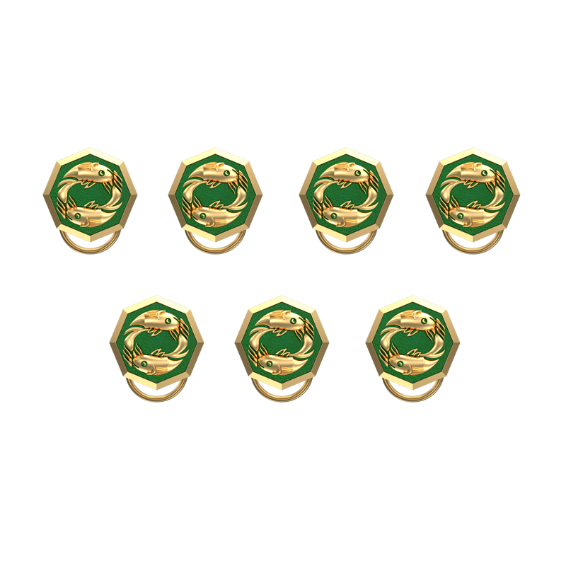 Pisces Zodiac, Constellation Button set with 18kt Gold & Black Ruthenium Plating on Brass.