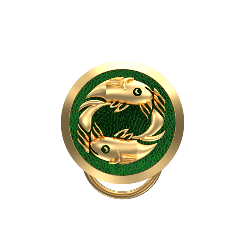 Pisces Zodiac, Constellation Button set with 18kt Gold & Black Ruthenium Plating on Brass.