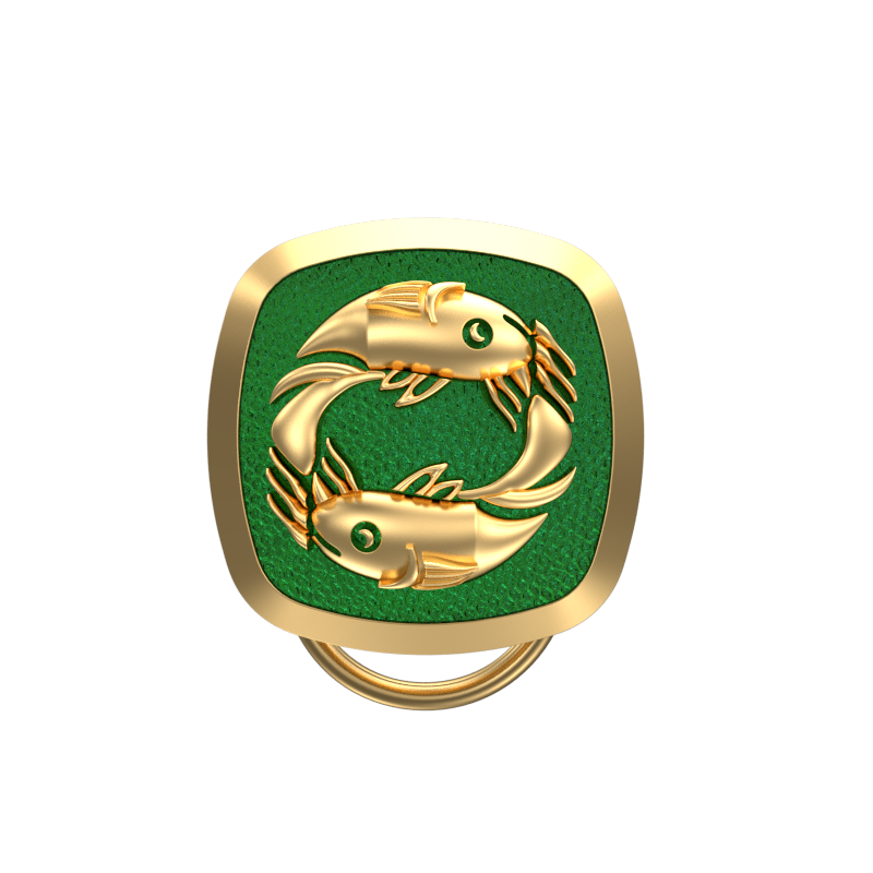 Pisces Zodiac, Constellation Button set with 18kt Gold & Black Ruthenium Plating on Brass.