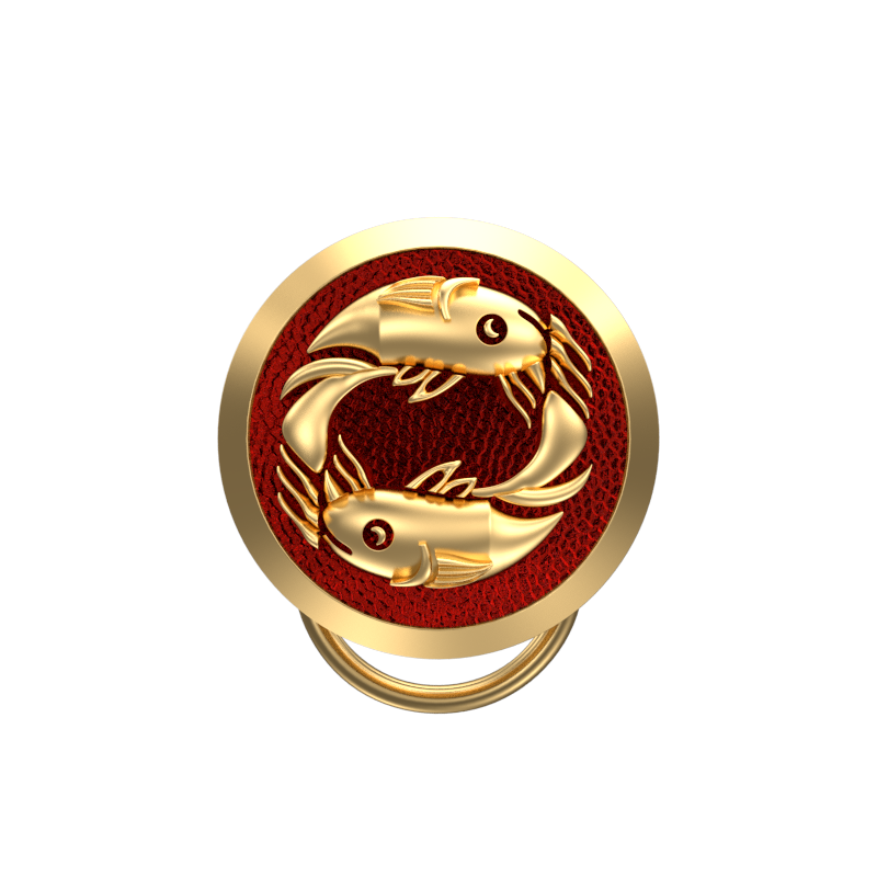 Pisces Zodiac, Constellation Button set with 18kt Gold & Black Ruthenium Plating on Brass.
