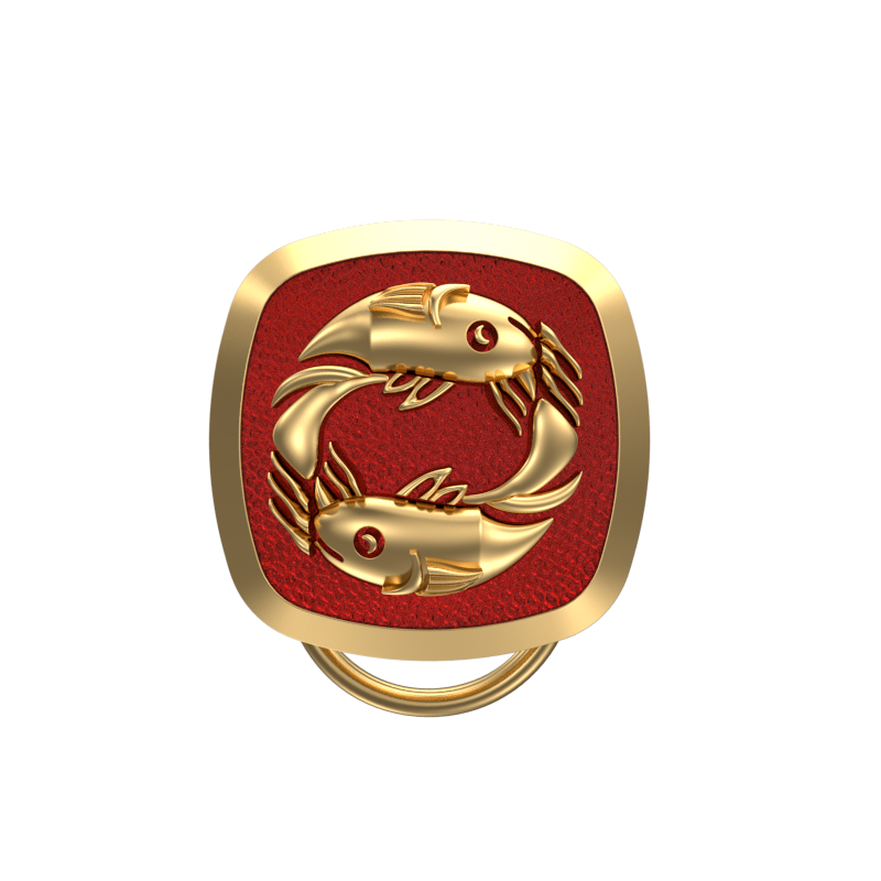 Pisces Zodiac, Constellation Button set with 18kt Gold & Black Ruthenium Plating on Brass.