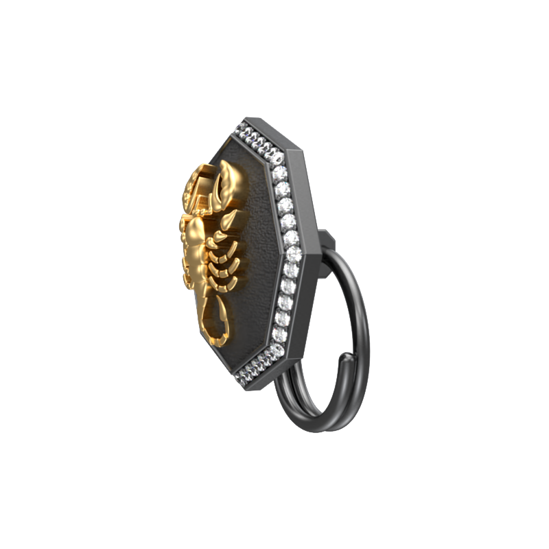 Scorpio Zodiac Luxe, Constellation Button set with CZ Diamonds, 18kt Gold & Black Ruthenium plating on Brass.
