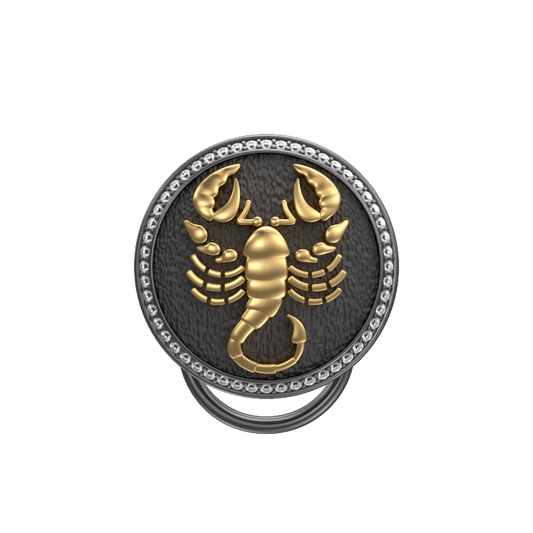 Scorpio Zodiac Luxe, Constellation Button set with CZ Diamonds, 18kt Gold & Black Ruthenium plating on Brass.