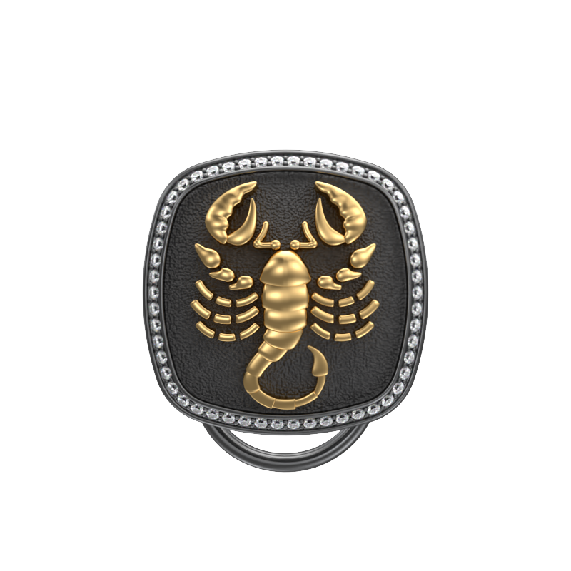 Scorpio Zodiac Luxe, Constellation Button set with CZ Diamonds, 18kt Gold & Black Ruthenium plating on Brass.