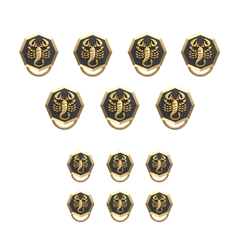 Scorpio Zodiac, Constellation Button set with 18kt Gold & Black Ruthenium Plating on Brass.