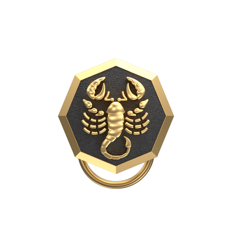 Scorpio Zodiac, Constellation Button set with 18kt Gold & Black Ruthenium Plating on Brass.