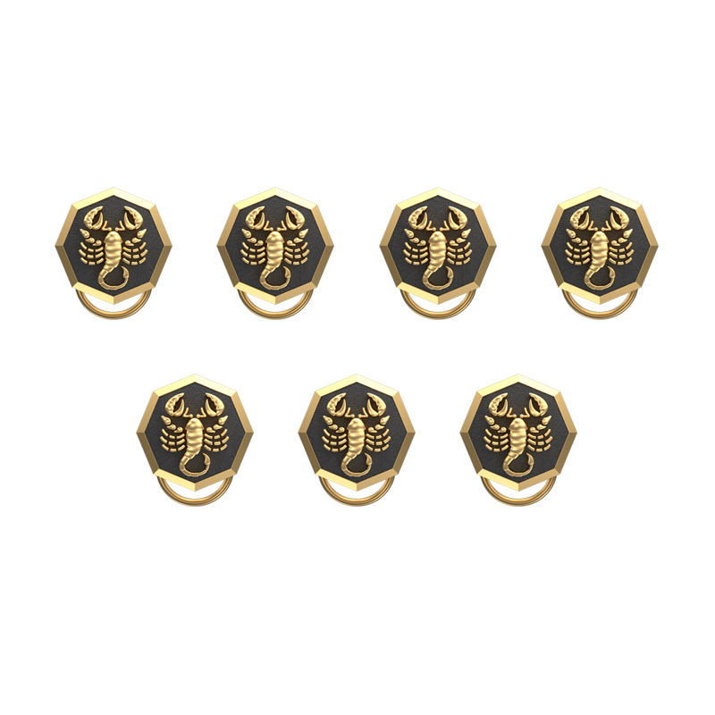 Scorpio Zodiac, Constellation Button set with 18kt Gold & Black Ruthenium Plating on Brass.