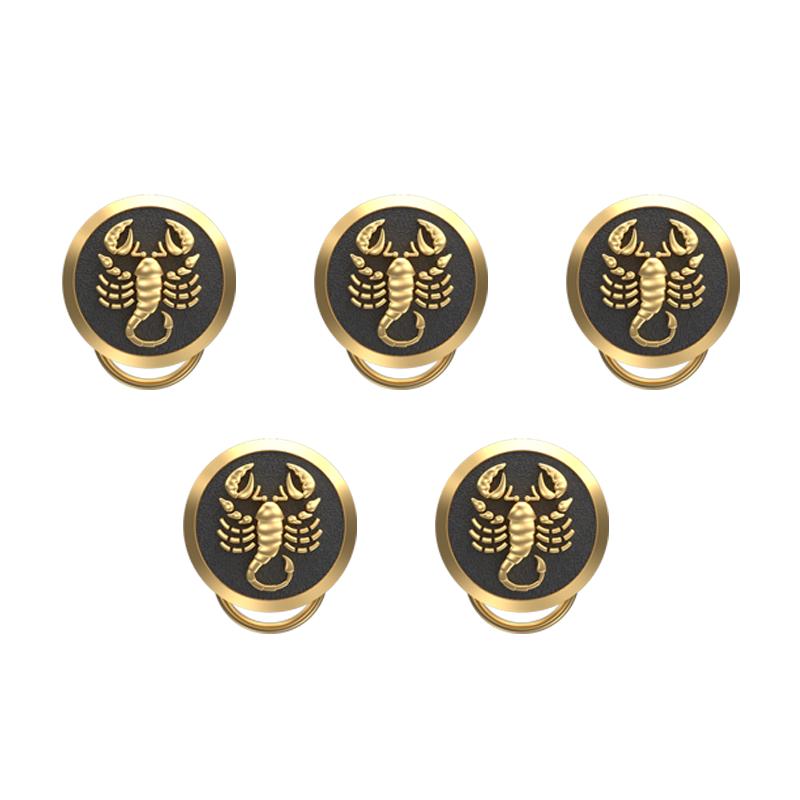 Scorpio Zodiac, Constellation Button set with 18kt Gold & Black Ruthenium Plating on Brass.