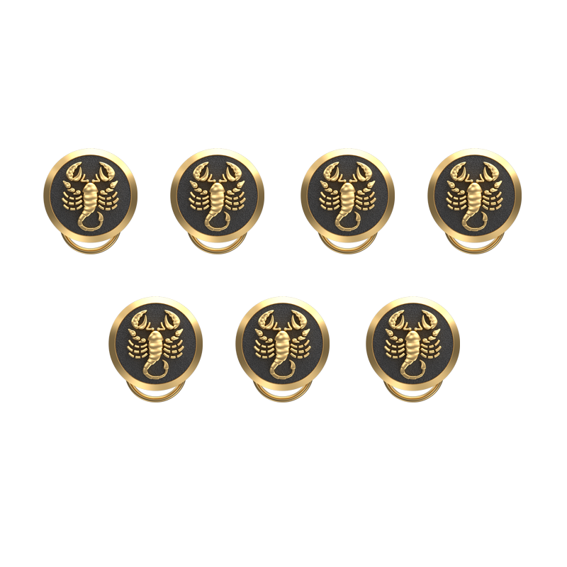 Scorpio Zodiac, Constellation Button set with 18kt Gold & Black Ruthenium Plating on Brass.